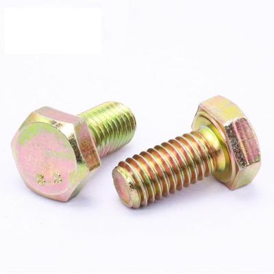 DIN933 Automotive Fasteners Yellow Zinc Grade 8.8 Hex Bolt Coarse