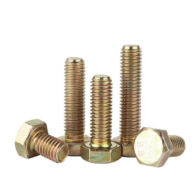 DIN933 Automotive Fasteners Yellow Zinc Grade 8.8 Hex Bolt Coarse