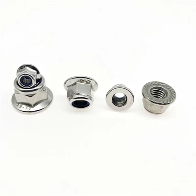 DIN6926 Stainless Carbon Steel Flange Nuts A2.70 Nylon Insert Hex Flange Lock Nut